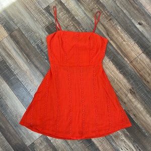 Tangerine eyelit 🍊 tie back dress